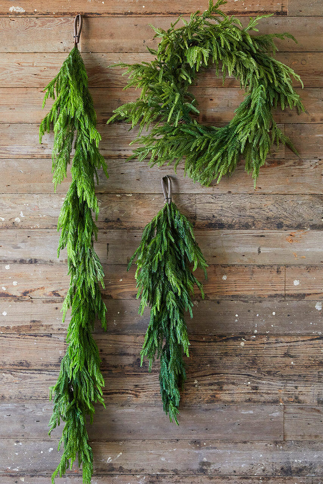 🎄Natural Christmas Greenery - Real Touch Norfolk Pine Garland