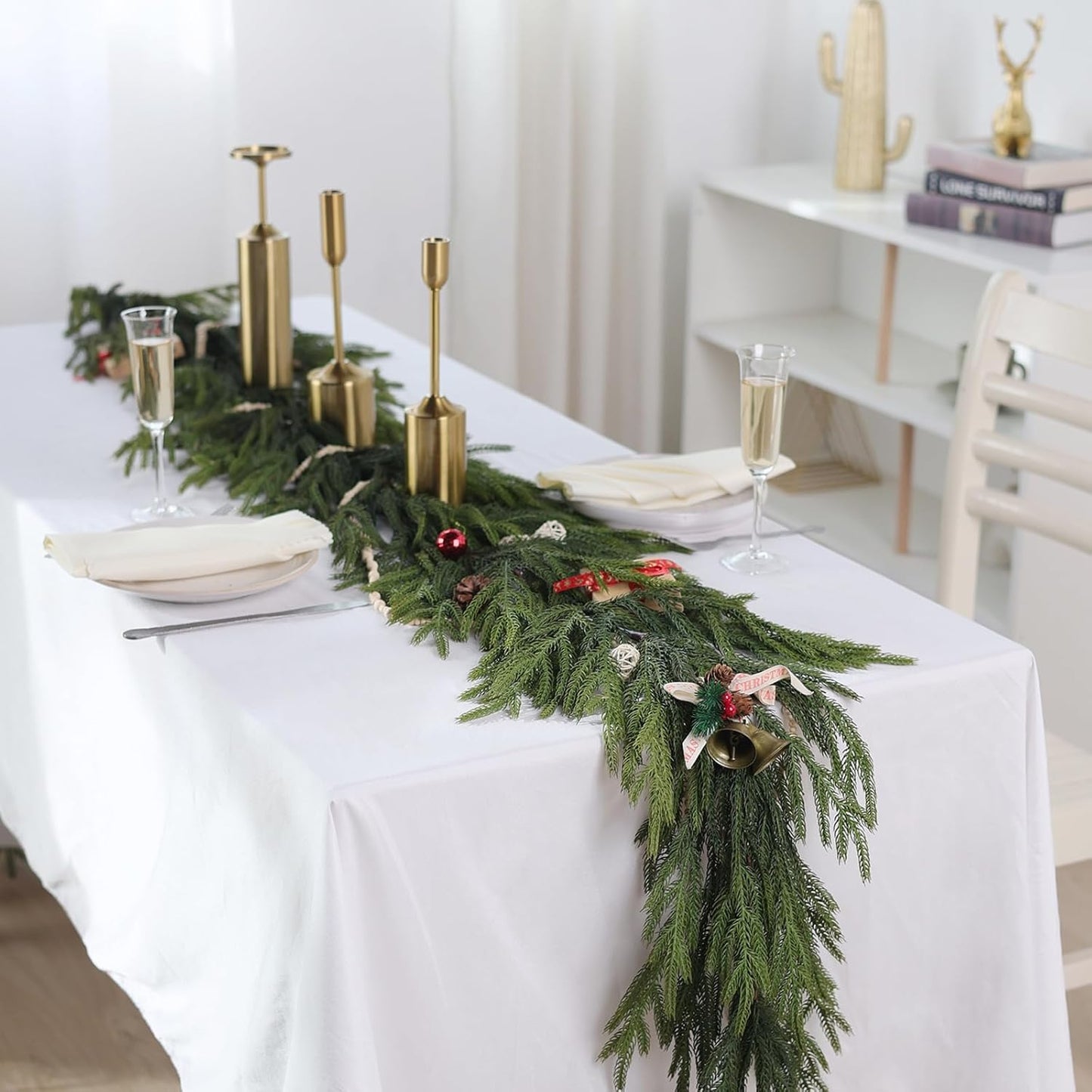 ✨$9.99 On Sale Today Only🔥Real Touch Deluxe Norfolk Pine Garland🌿