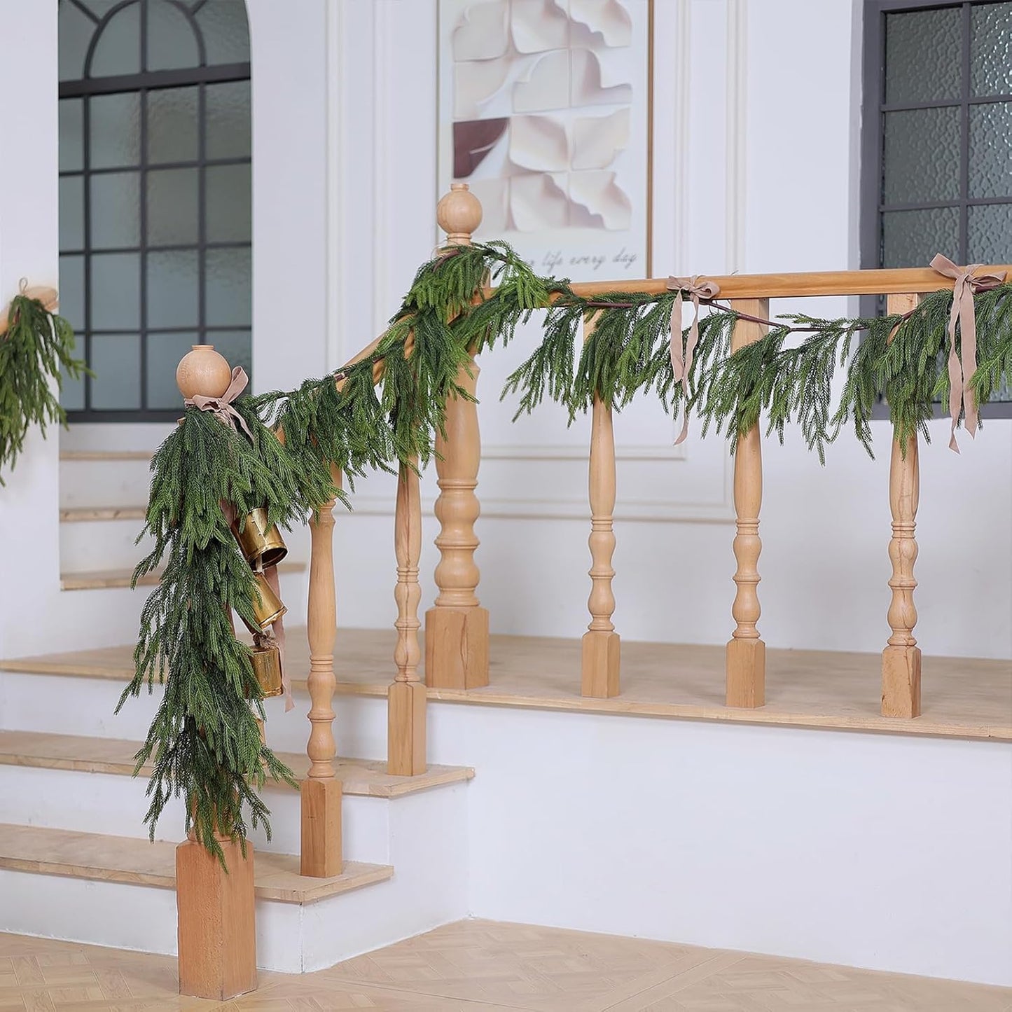 ✨$9.99 On Sale Today Only🔥Real Touch Deluxe Norfolk Pine Garland🌿