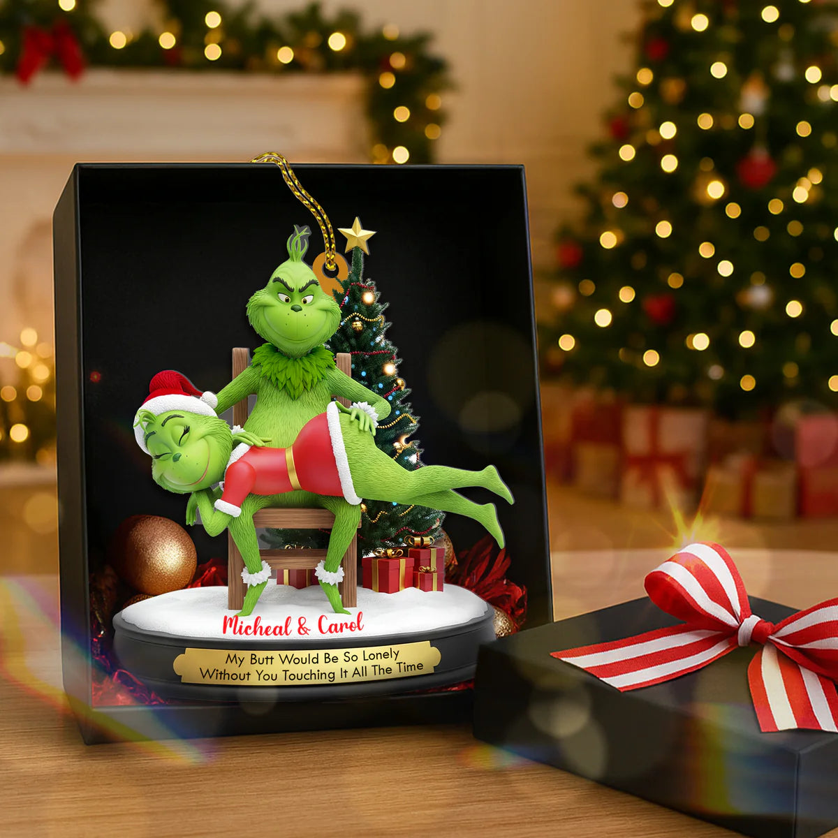 🔥$9.99 On Sale Today Only🎁Grinch Couple Christmas Ornament Set