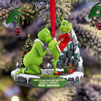🔥$9.99 On Sale Today Only🎁Grinch Couple Christmas Ornament Set