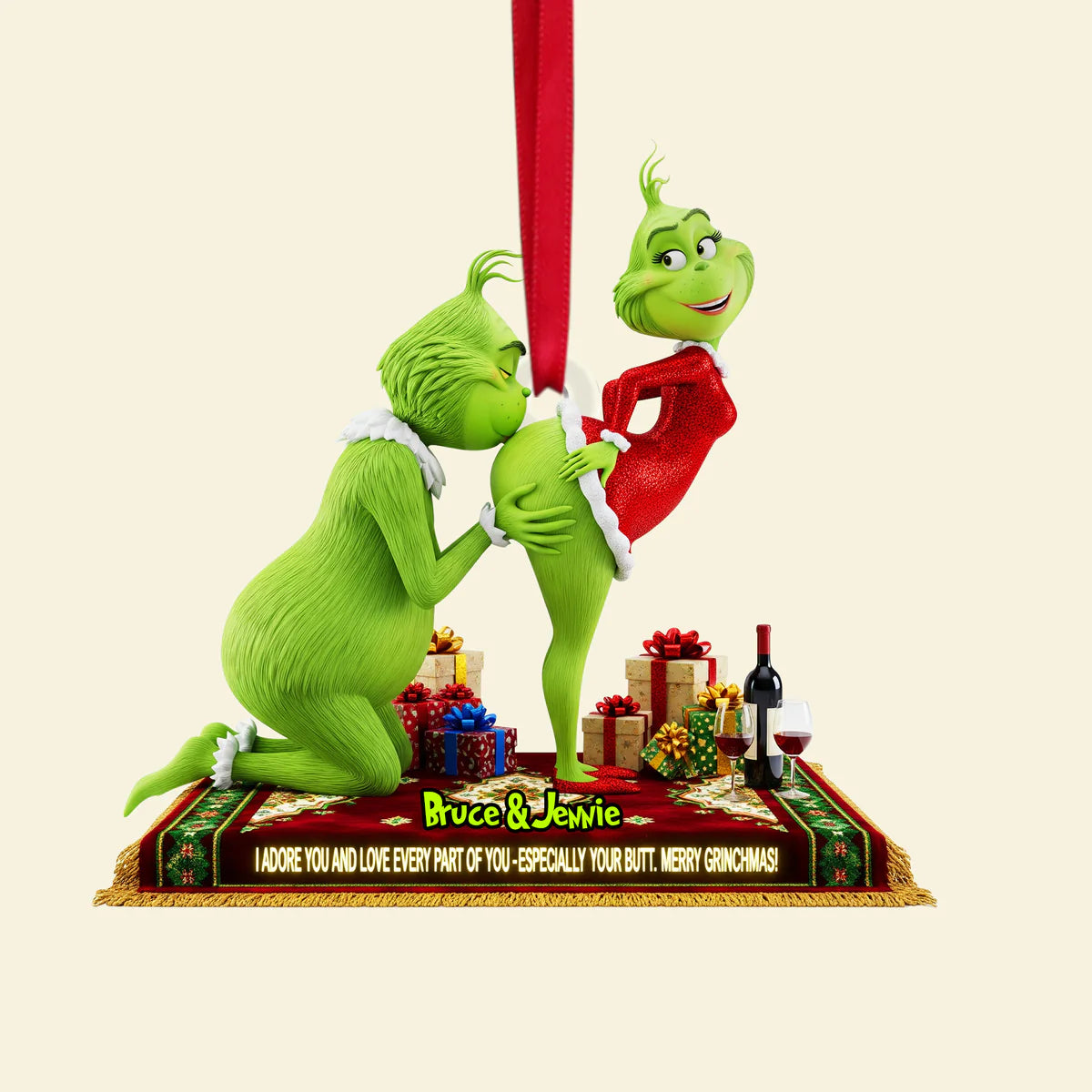🔥$9.99 On Sale Today Only🎁Grinch Couple Christmas Ornament Set