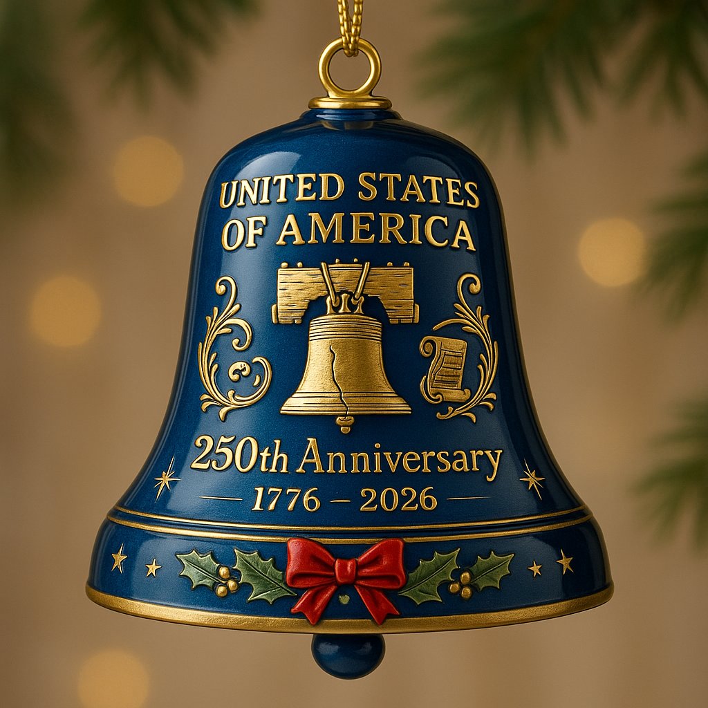 🔥Each $5.99 On Sale Today Only🔔United States 250th Anniversary Bell Ornament🌟Proudly made in Texas, USA